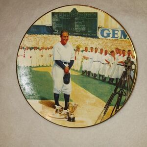 Lou Gehrig Limited Edition Collector Plate The Legends Of Baseball Delphi VTG
